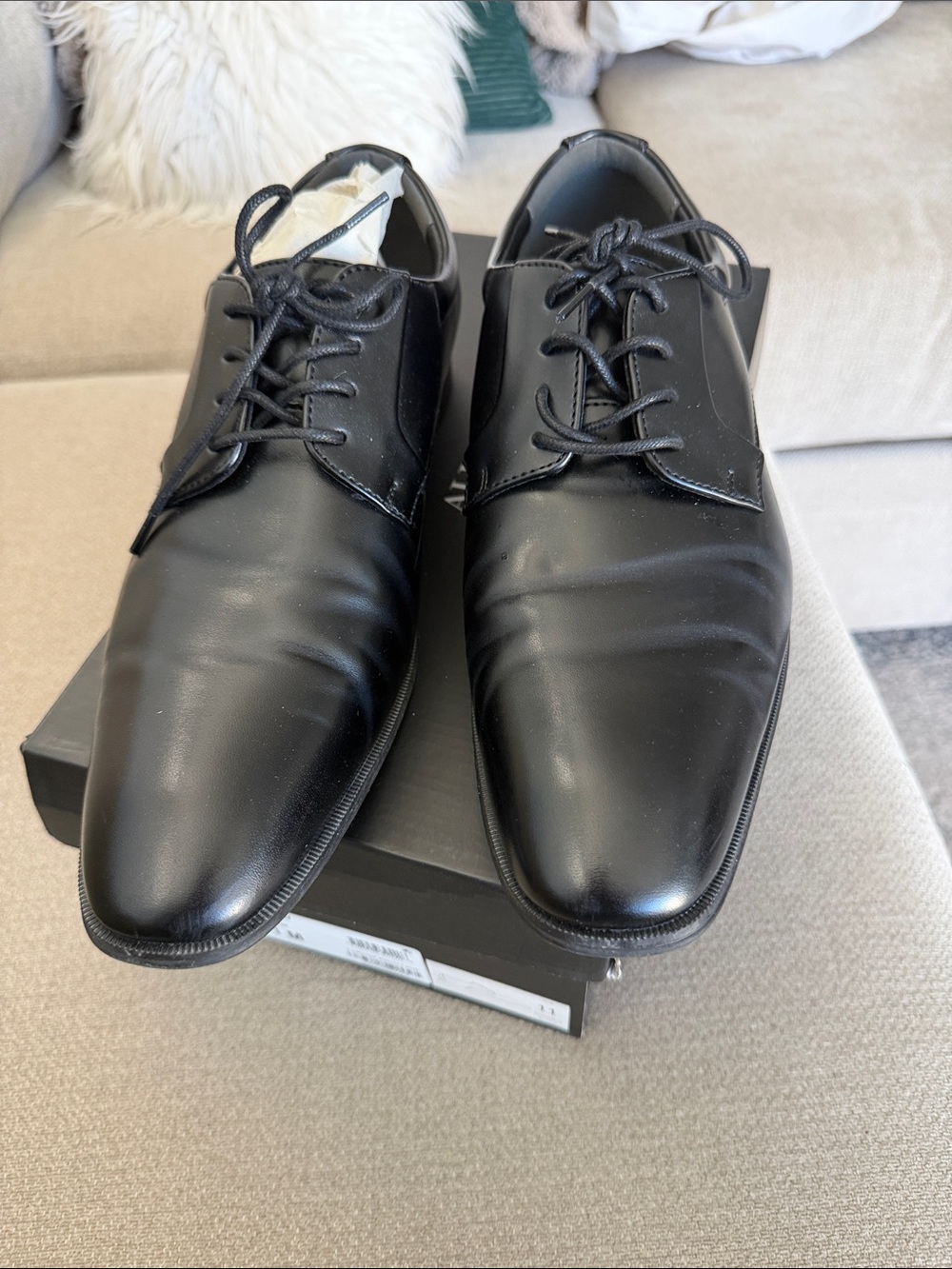 Alfani Black Men's Dress Shoes - Leather Lace-Up